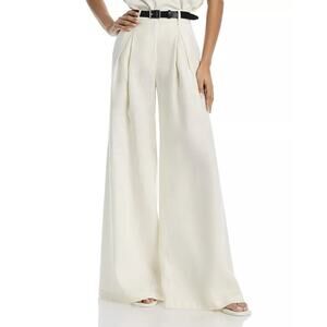 Andres Otalora Sumapaz Linen High Rise Wide Leg Pants Size 2 Natural Ivory